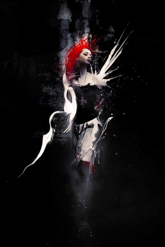 Create Abstract Dark Photo Manipulation with Splatter Create Abstract Dark Photo Manipulation with Splatter